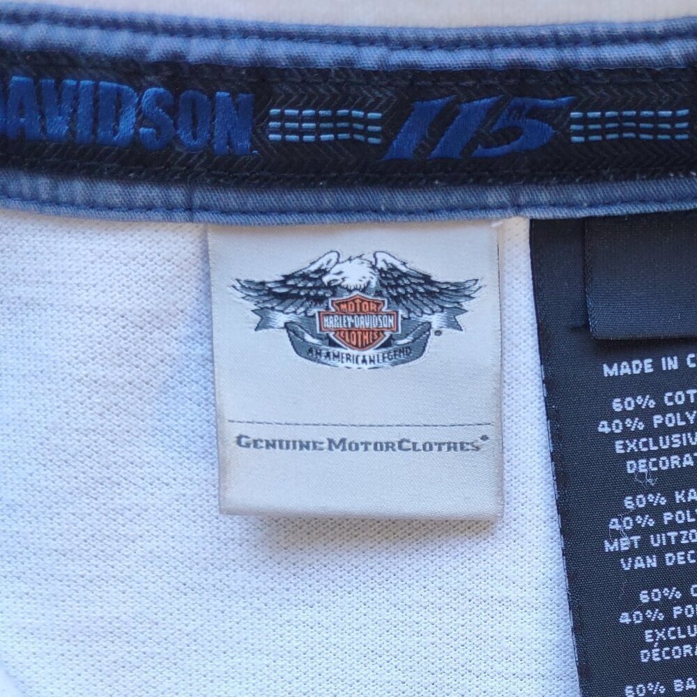 Harley-Davidson Women's Short Sleeve Polo Shirt 115 Year Anniversary Size Medium - Picture 7 of 8